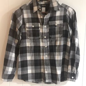 OshKosh B'gosh Boys' Flannel Plaid Long Sleeve Button-Down Shirt - Size 12